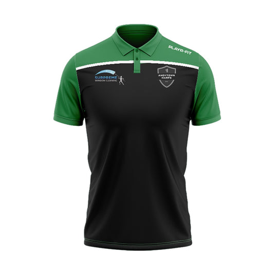 Andytown Harps FC Polo Spirit (Black/Green/White) - Adults