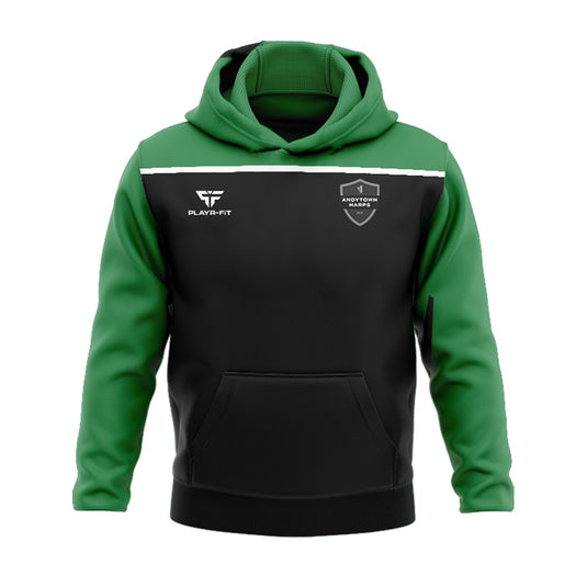 Andytown Harps FC Hoodie Spirit (Black/Green/White) - Adults