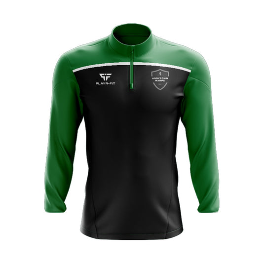 Andytown Harps FC Midlayer (1/4 Zip) Spirit (Black/Green/White) - Kids
