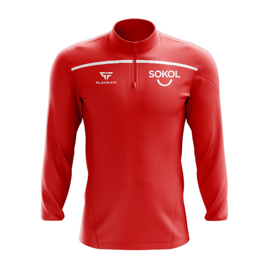 Sokol Gymnastics Academy Midlayer (1/4 Zip) Spirit (Red/White) - Adults