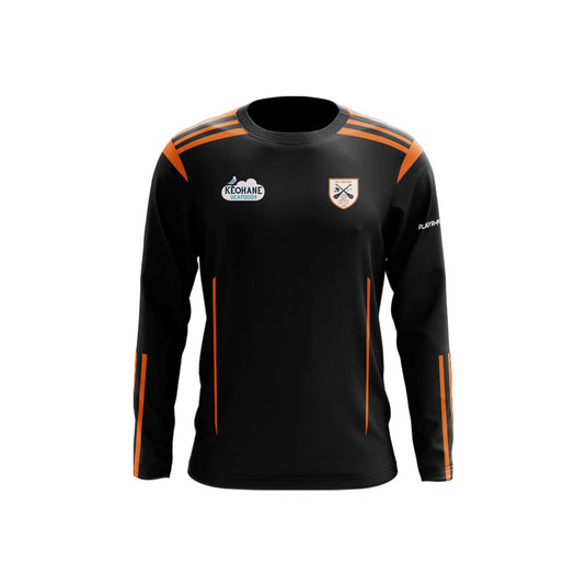 St Colums Camogie & Ladies Football Crew Neck Adroit (Black/Orange) - Kids