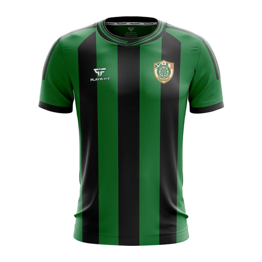 St Fergus CSC Jersey Away - Black/Green Stripes - Adults