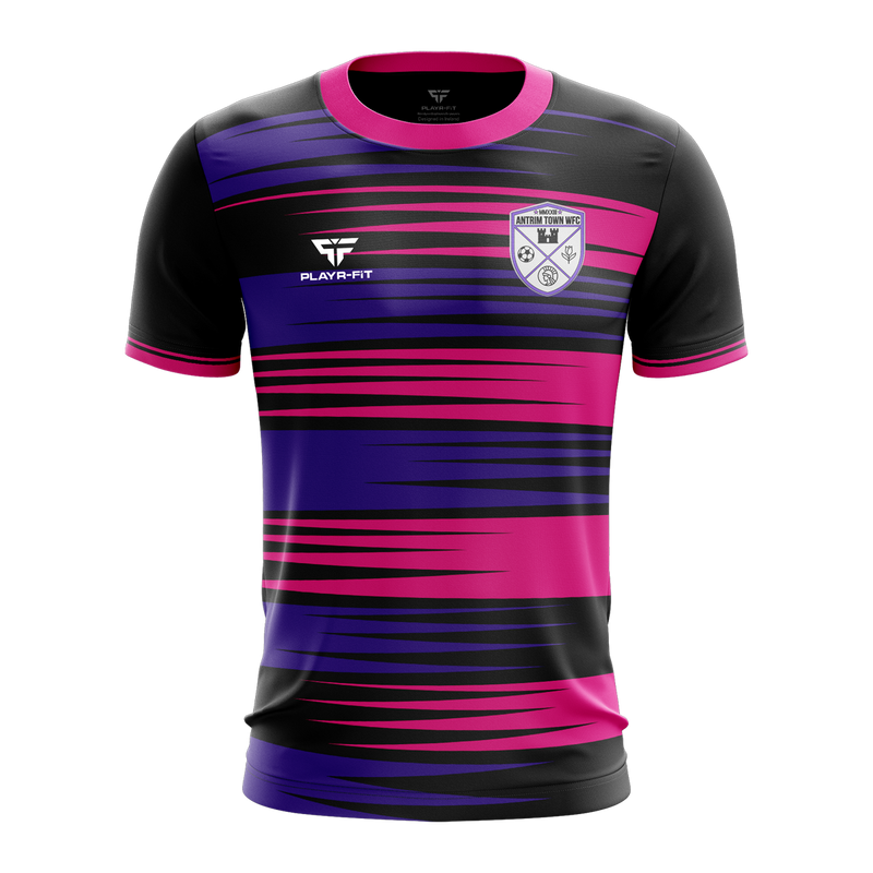Load image into Gallery viewer, Antrim Town WFC Jersey B24 (Black/Purple/Pink - Training) - Adults
