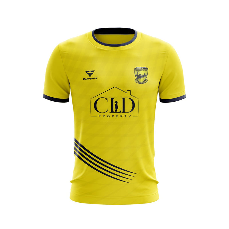 Load image into Gallery viewer, Lisahally FC Yellow Jersey B26 - Kids
