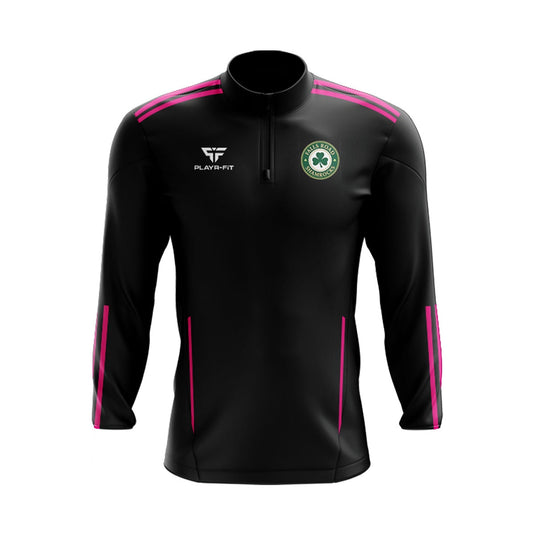 Falls Road Shamrocks Midlayer (1/4 Zip) Adroit (Black/Pink) - Adults