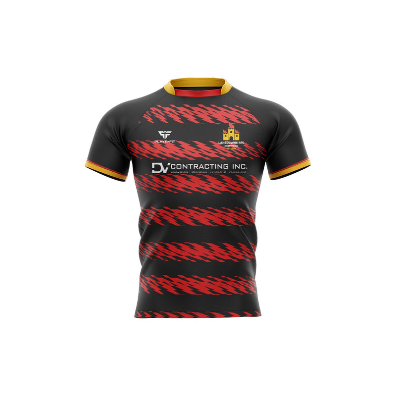 Load image into Gallery viewer, Lansdowne RFC NY Rugby Jersey (Red Stripes) (2 Way Stretch) - Adults
