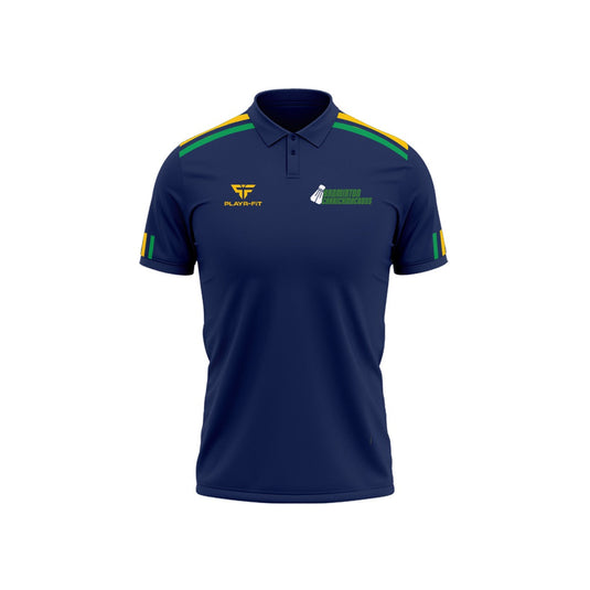 Carrickmacross Badminton Club Polo Adroit (Navy/Green/YellowGold - Adults