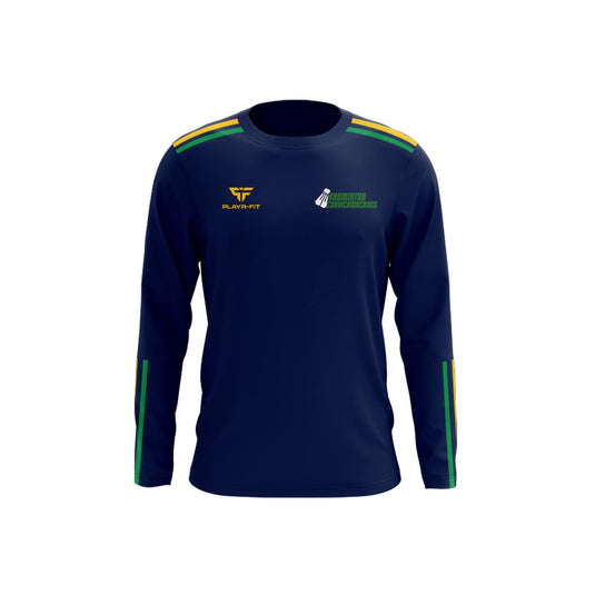 Carrickmacross Badminton Club Crew Neck Adroit (Navy/Green/YellowGold - Adults