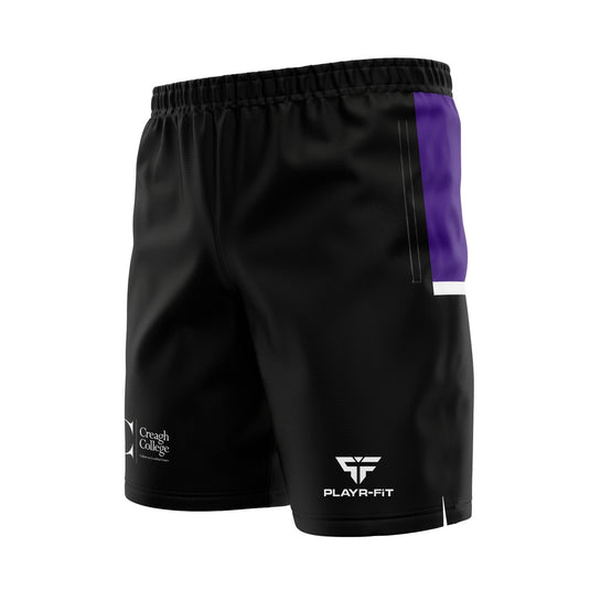 Creagh College Staff Activ8 Leisure Shorts Black/Purple/White - Kids