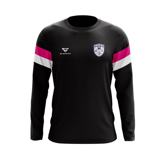Antrim Town WFC Crew Neck Retro (Black/Pink/White) - Kids