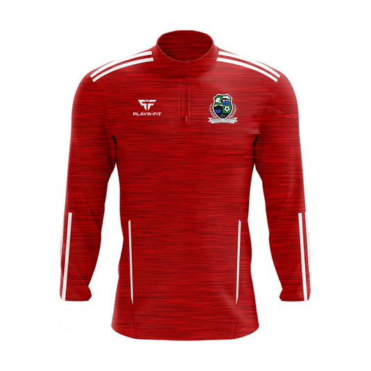 Dundrum United FC Midlayer (1/4 Zip) Adroit (Red/White) - Adults