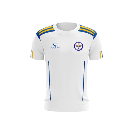 ERC Glengormley Staff T-Shirt Adroit (White/Blue/YellowGold) - Adults