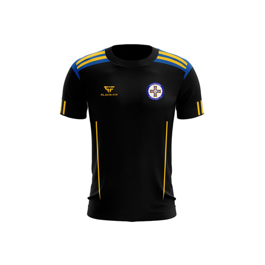 ERC Glengormley Staff T-Shirt Adroit (Black/Blue/YellowGold) - Adults