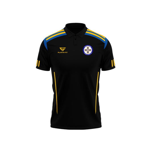 ERC Glengormley Staff Polo Adroit (Black/Blue/YellowGold) - Kids