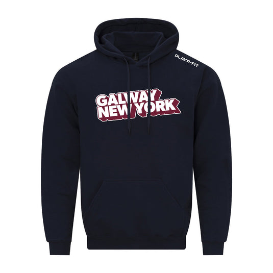 Galway NY US Embroidered Hoodie Navy - Kids