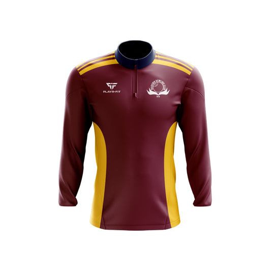 Marown Bowling Club Midlayer (1/4 Zip) Endure Maroon - Adults