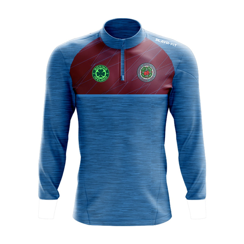 Load image into Gallery viewer, Tredagh Boxing Club Midlayer (1/4 Zip) (Sky/Maroon) - Kids
