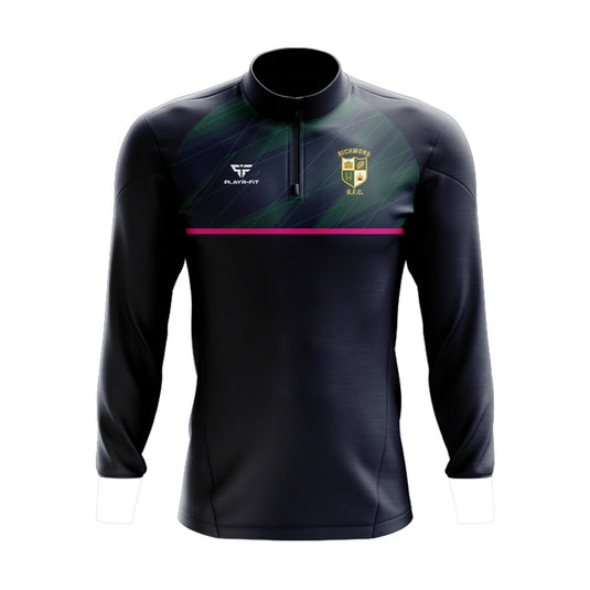 Richmond RFC Midlayer (1/4 Zip) Dynamic (Navy, Pink) - Kids