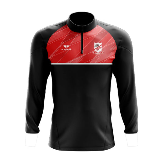 Walshestown FC Midlayer (1/4 Zip)  (Black/Red/White) - Kids