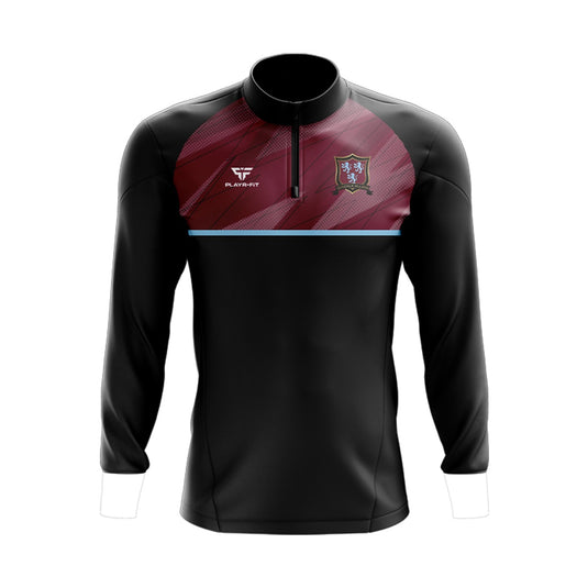 Dundalk Villans Midlayer (1/4 Zip) Black/Maroon/Sky - Kids