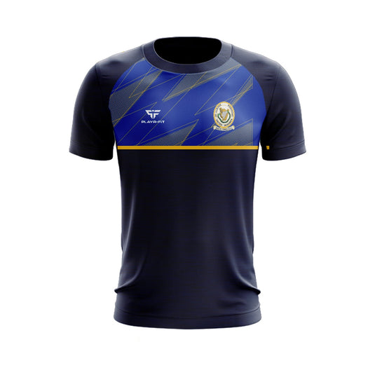 Wolfe Tones Drogheda T-Shirt Evo (Navy/Blue/Yellow) - Adults