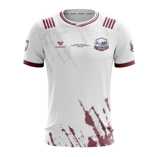 Galway NY US Jersey NY vs Galway Match (White) Ribbed Collar - Kids