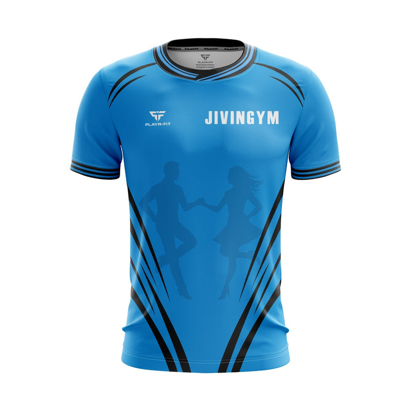 Load image into Gallery viewer, JivinGym Jersey Custom Blue/Black - Adults
