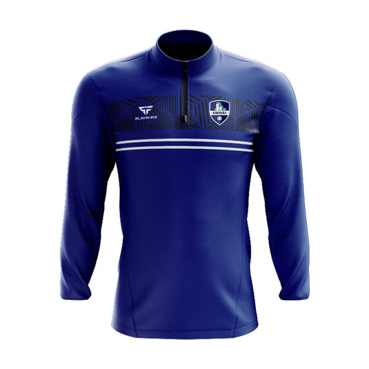 Kinvara United Midlayer (1/4 Zip) Optimum Royal Blue/Black - Adults