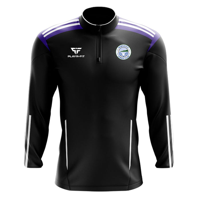Newcastle Tennis Club Midlayer (1/4 Zip) Adroit (Black/Purple/White) - Kids