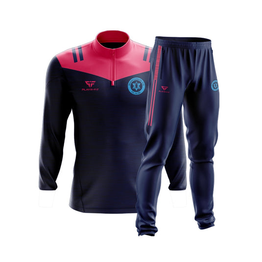 St Colmcilles GFC Meath Pink Teamwear Pack (Midlayer 1/4 Zip Tenacity Navy/Pink, Skinny Pants Tenacity Navy/Pink) - Adults