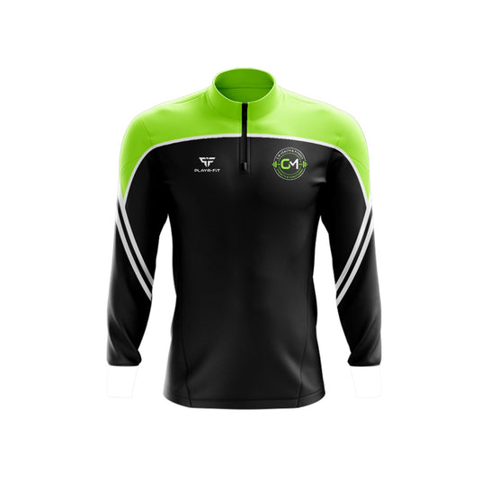 CM Health & Fitness Midlayer (1/4 Zip) Momentum Black/Green - Adults