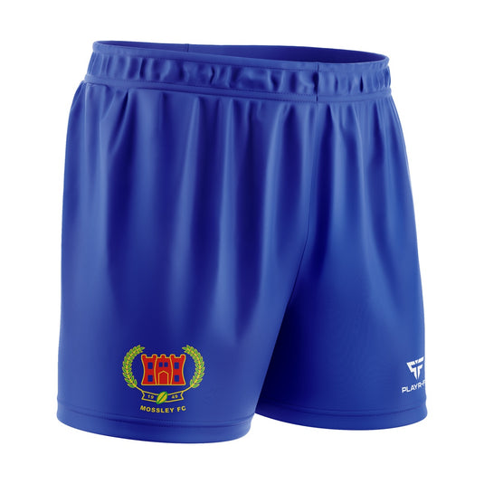 Mossley FC Pro Soccer Shorts Blue (Cut & Sew) - Adults