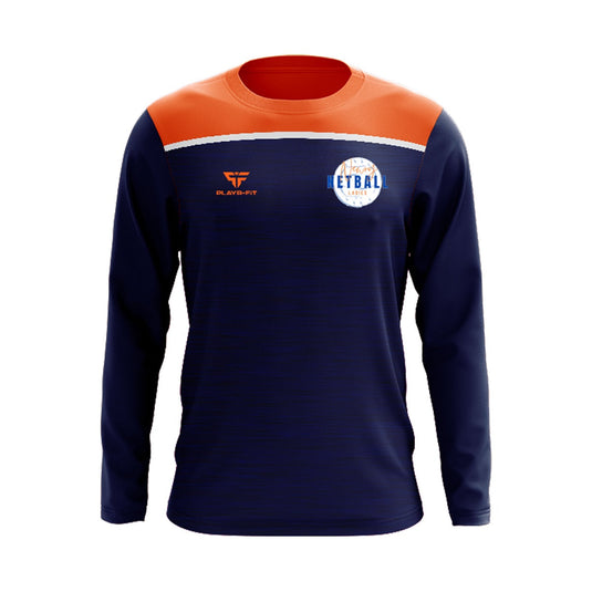 Newry Netball Crew Neck Spirit (Navy, Orange) - Adults