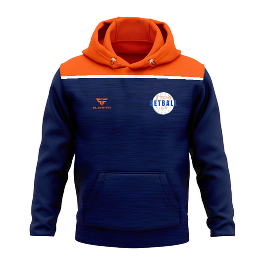 Newry Netball Hoodie Spirit (Navy, Orange) - Adults