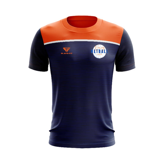 Newry Netball T-Shirt Spirit (Navy, Orange) - Adults