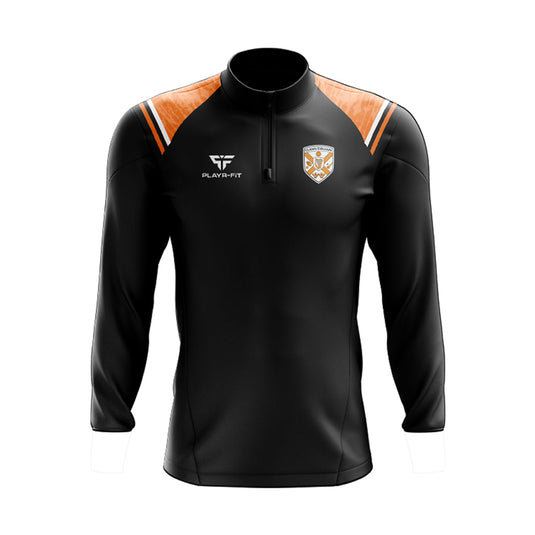 Clann Eireann Midlayer (1/4 Zip) Vigour Black/Orange - Kids