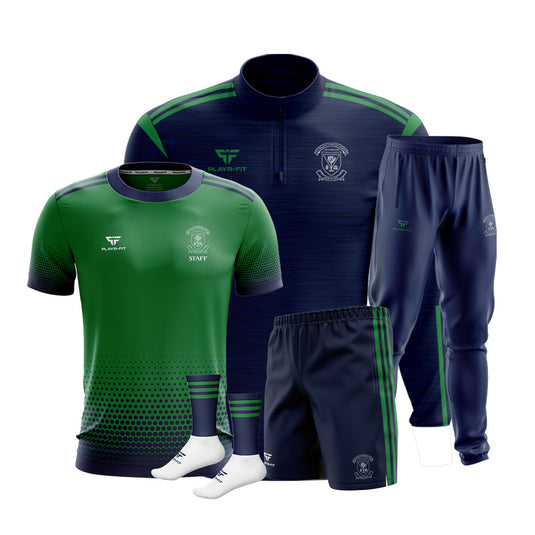 St Malachys PS Castlewellan Staff PE Pack 9 (Midlayer, Jersey, Skinny Pants, Leisure Shorts, Mid Socks) - Kids
