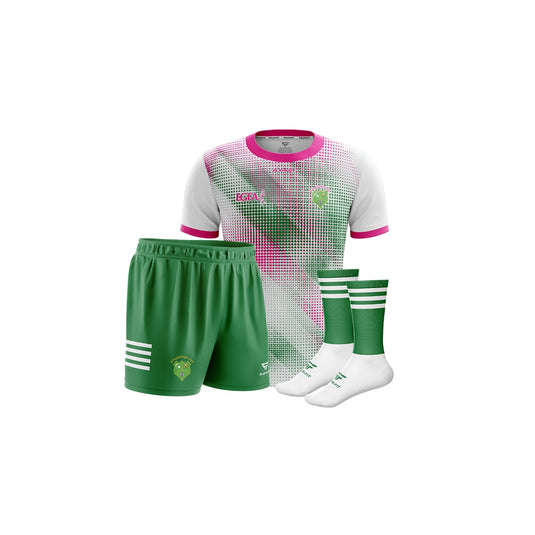 O Raghallaighs LGFA Teamwear Pack 1 (Training Jersey - White, Sublimated Shorts - Green, Mid Socks) - Kids