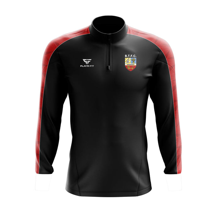 Banbridge Town FC Midlayer (1/4 Zip) (Black/Red) - Adults