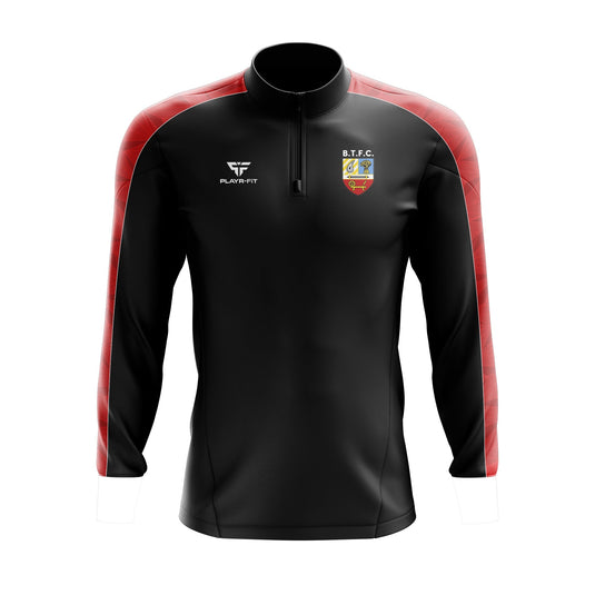 Banbridge Town FC Midlayer (1/4 Zip) (Black/Red) - Adults