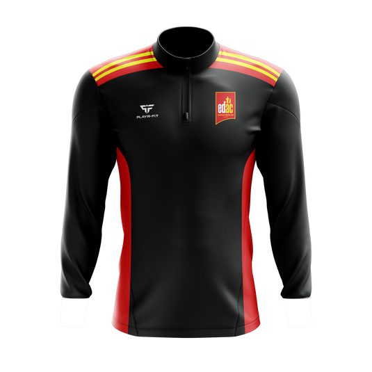 East Down Athletics Club Midlayer (1/4 Zip) Endure (Black/Red/Yellow) - Adults