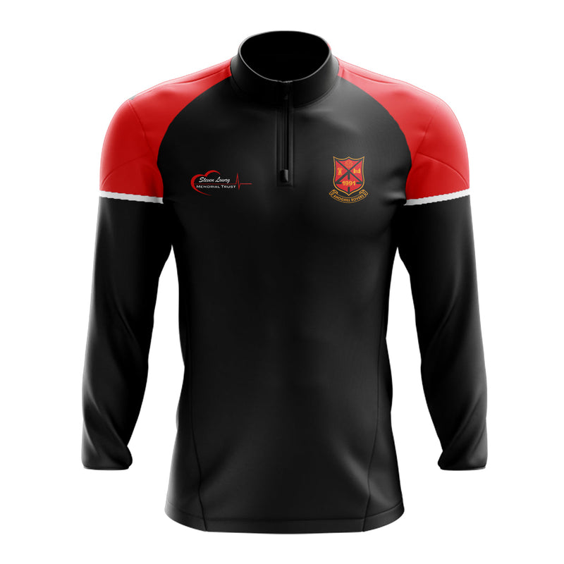 Load image into Gallery viewer, Ahoghill Rovers Midlayer (1/4 Zip) Stellar (Black/Red) - Adults
