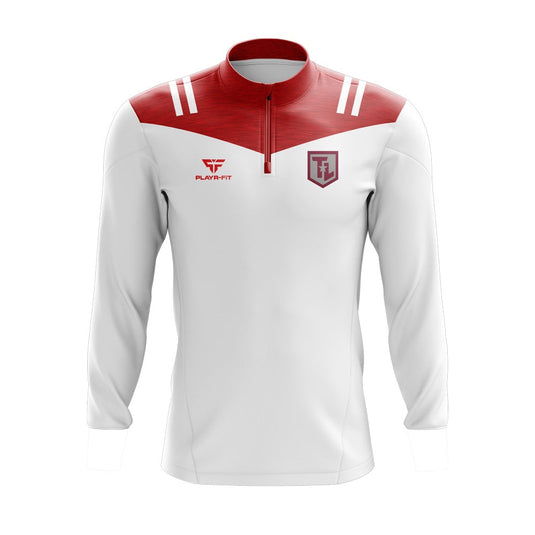 Larne Swimming Club Midlayer (1/4 Zip) Tenacity (White/Red) - Kids