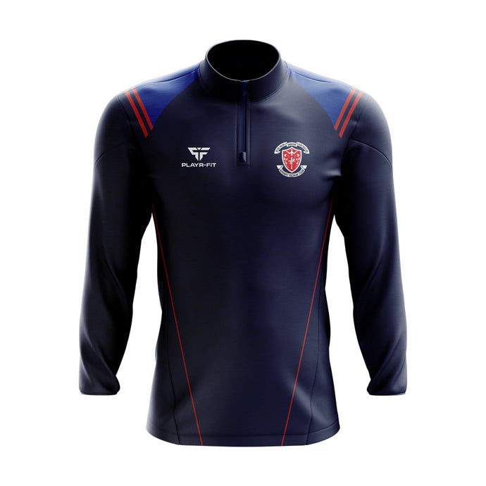 St Vincents SS Dundalk Students Midlayer (1/4 Zip) Vigour (Navy/Blue/Red) - Kids