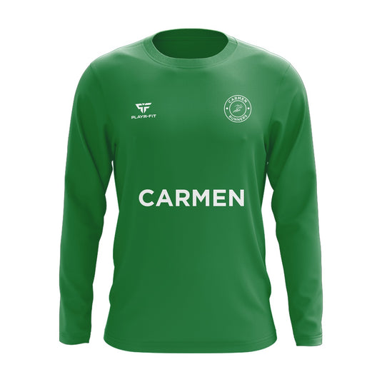 Carmen Runners Jersey (Long Sleeve) (Green Lightweight Mesh) - Adults