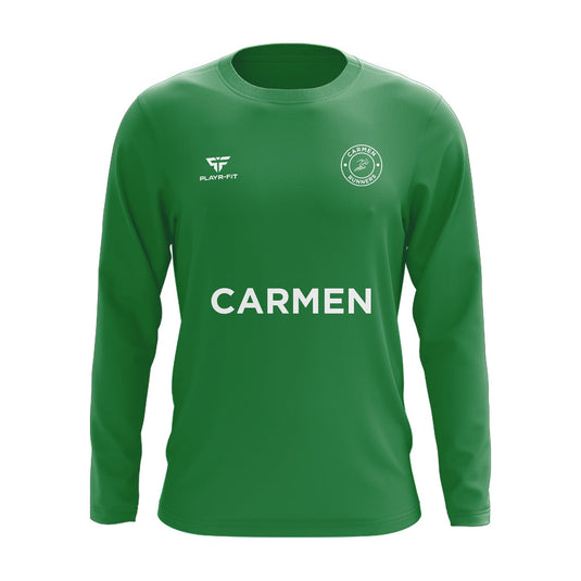 Carmen Runners Jersey (Long Sleeve) (Green Lightweight Mesh) - Kids