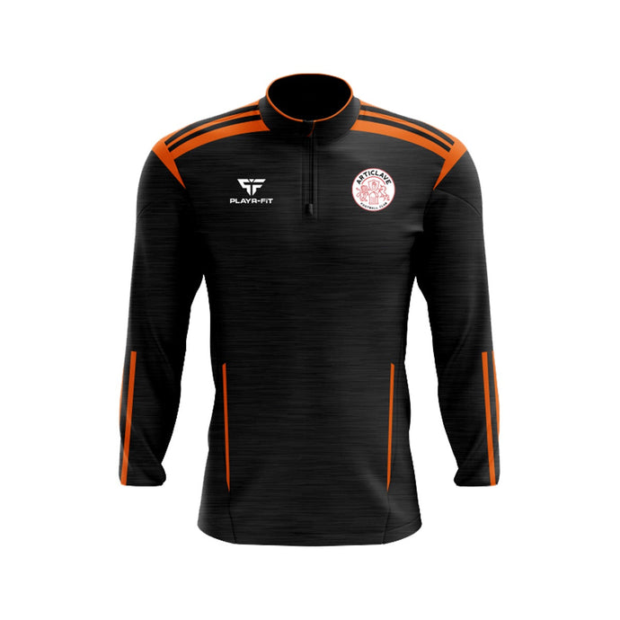 Articlave FC Midlayer (1/4 Zip) Adroit (Black/Orange) - Adults