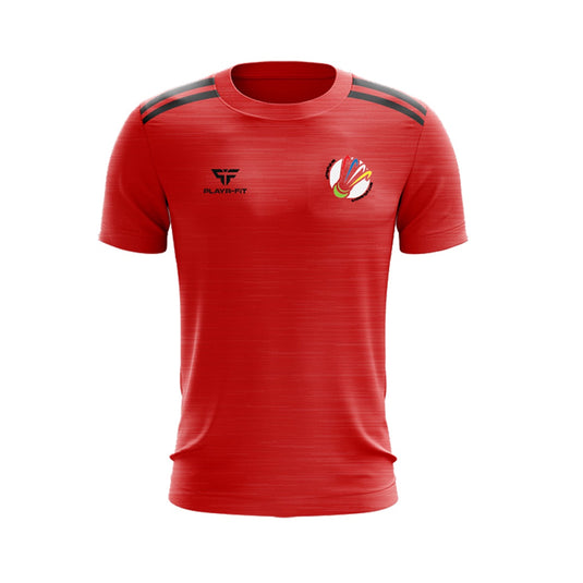 Ashbourne Badminton Club T-Shirt Adroit Red - Adults