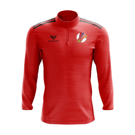 Ashbourne Badminton Club Midlayer (1/4 Zip) Adroit Red - Kids