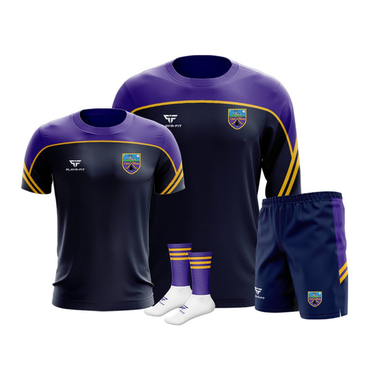 Kinvara Hurling & Football Club Momentum Pack (Crewneck Momentum, T-Shirt Momentum, Leisure Shorts Momentum, Mid Socks Momentum) - Adults
